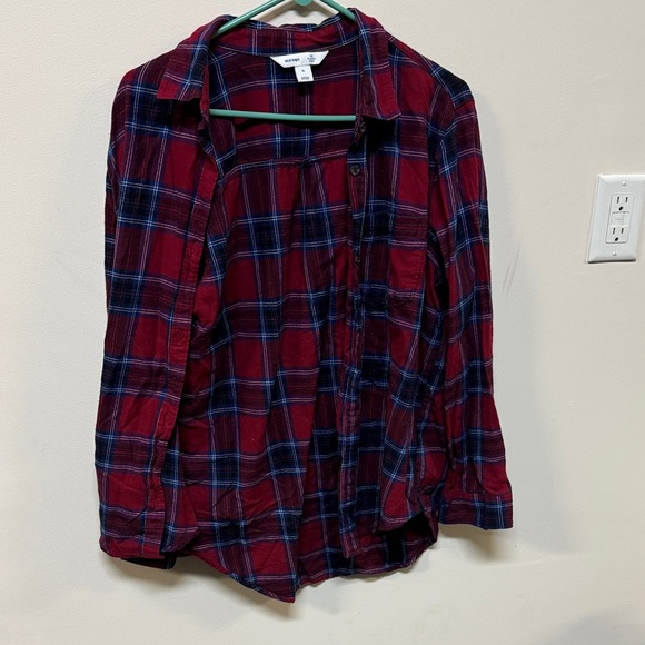 Old Navy Tops - Old Navy Red and Blue Plaid Classic Shirt